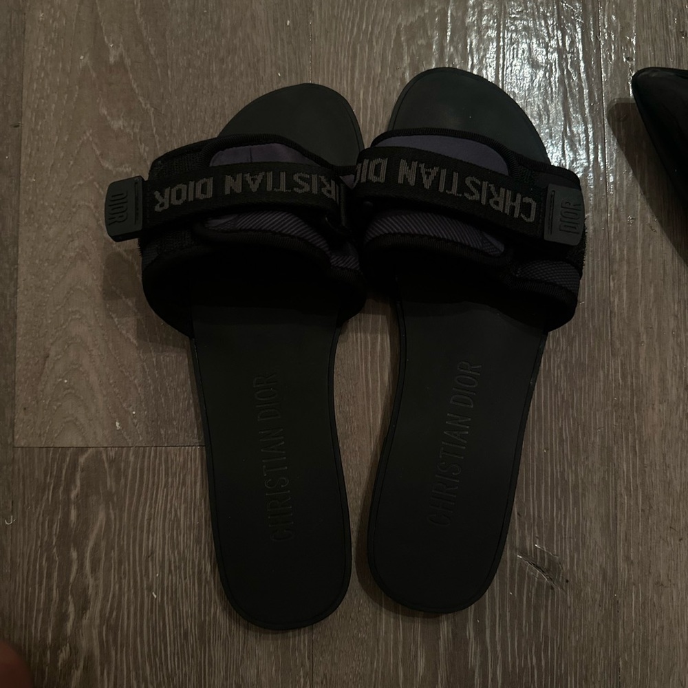CD Black Slide Sandals